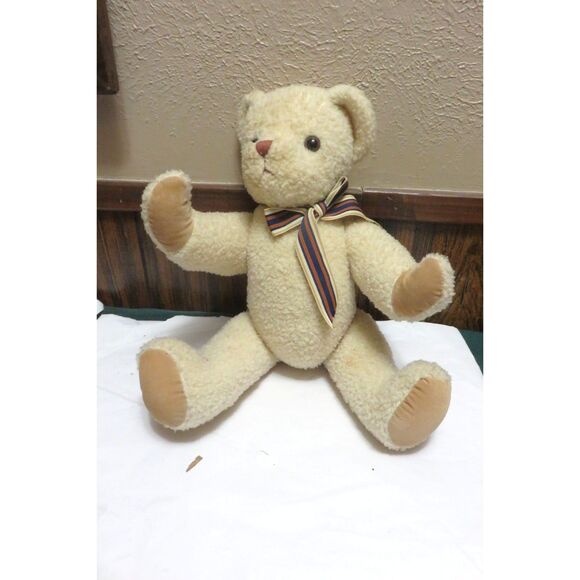 Dept 56 15" JOINTED PLUSH TEDDY BEAR - Picture 1 of 4